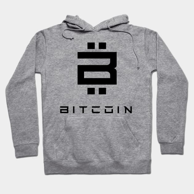 Bitcoin Tech Logo Black Hoodie by StickSicky